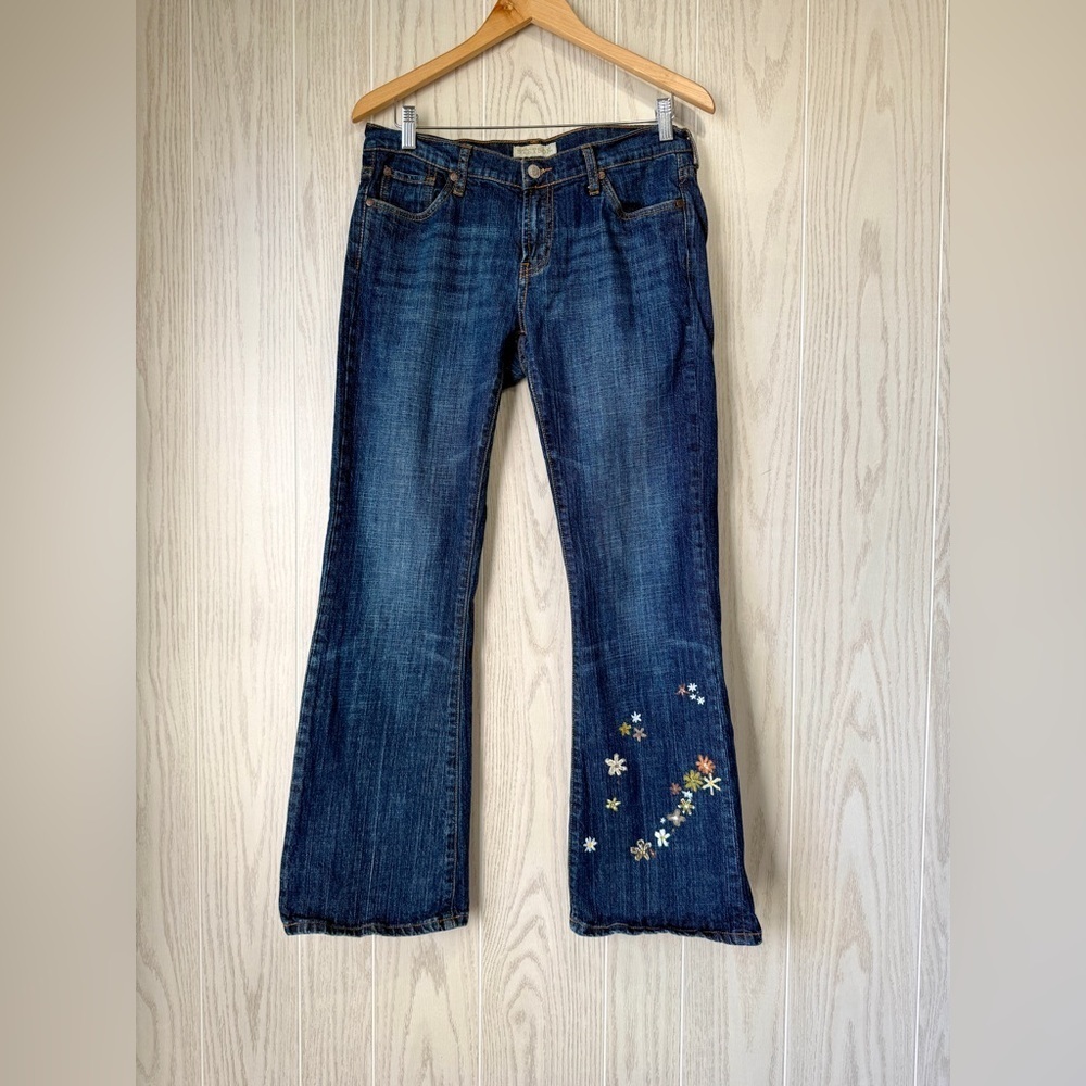 Stetson 816 CLASSIC BOOT CUT JEANS IN DARK WASH aftermarket embroidery Size 8 R